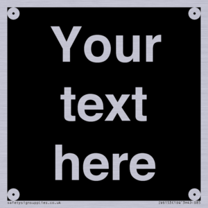 Custom blank information sign. Plain text, black background